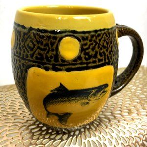 Always Azul Pottery Handmade Fish Yellow Coffee Mug